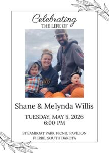 Melynda Willis And Shane Willis, Pierre SD Death, Obituary